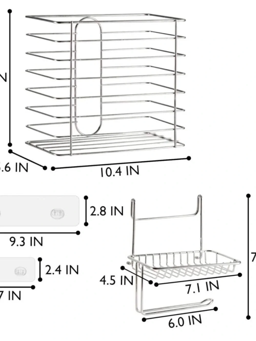 Chrome Toilet Organizer / Shower Caddy